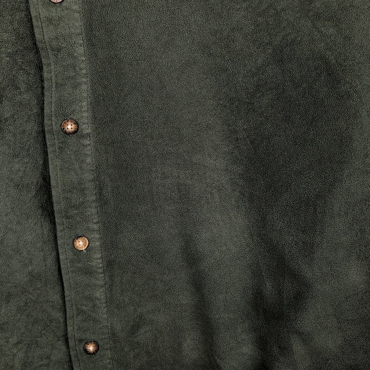 90s-00'S THE NORTH FACE fleece jacket, shirt jacket, men's size L polyester Green type dark green Vintage Second Hand