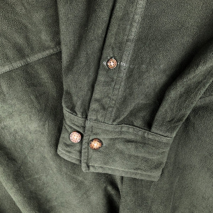 90s-00'S THE NORTH FACE fleece jacket, shirt jacket, men's size L polyester Green type dark green Vintage Second Hand