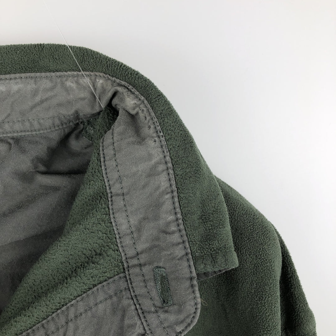 90s-00'S THE NORTH FACE fleece jacket, shirt jacket, men's size L polyester Green type dark green Vintage Second Hand