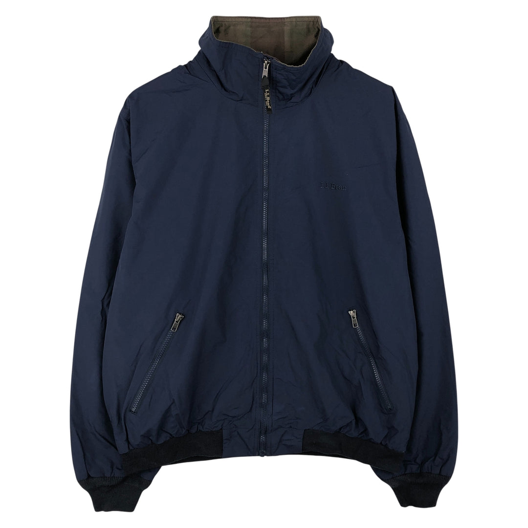 2000'S LLBean Nylon Blouson, Men's Size L Nylon navy blue type Vintage Second Hand