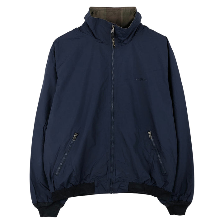 2000'S LLBean Nylon Blouson, Men's Size L Nylon navy blue type Vintage Second Hand
