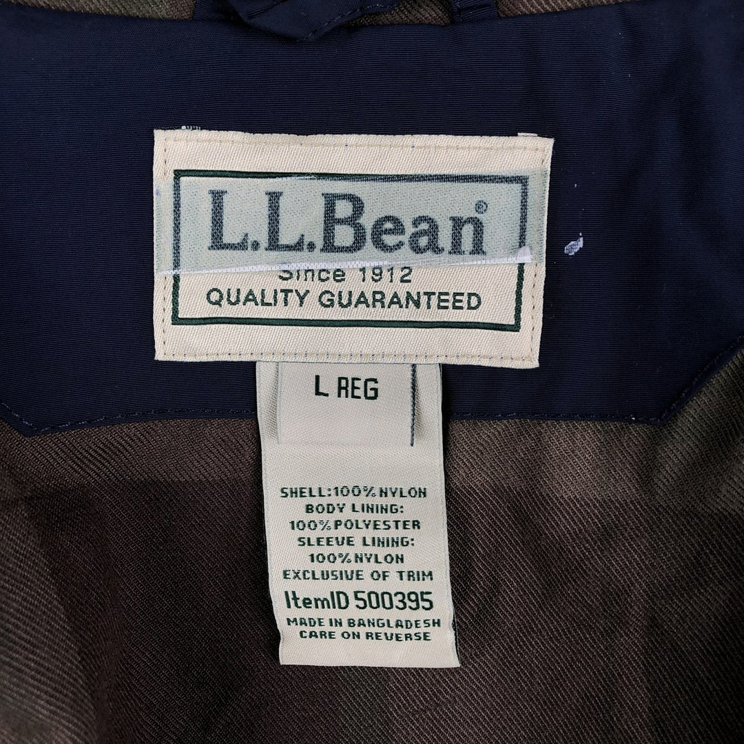 2000'S LLBean Nylon Blouson, Men's Size L Nylon navy blue type Vintage Second Hand