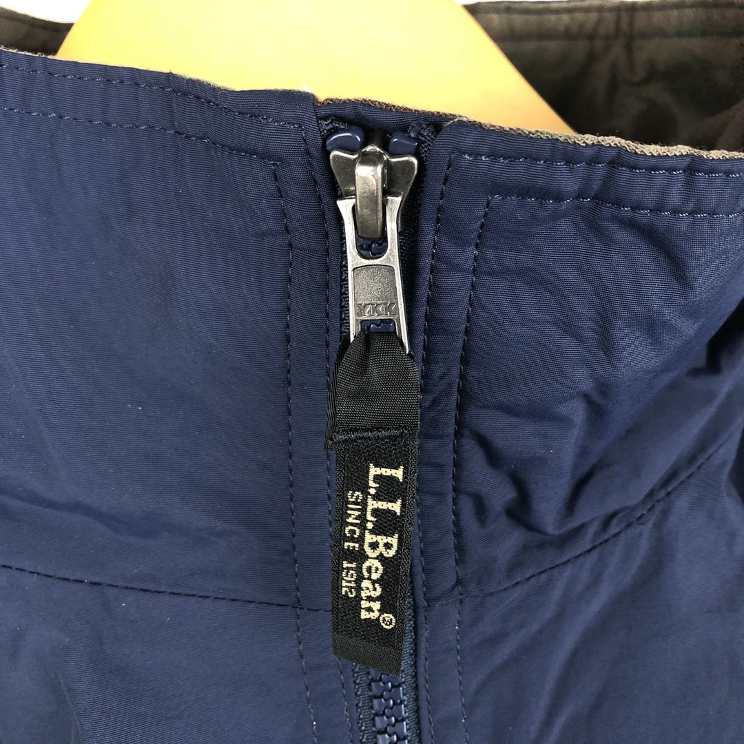2000'S LLBean Nylon Blouson, Men's Size L Nylon navy blue type Vintage Second Hand