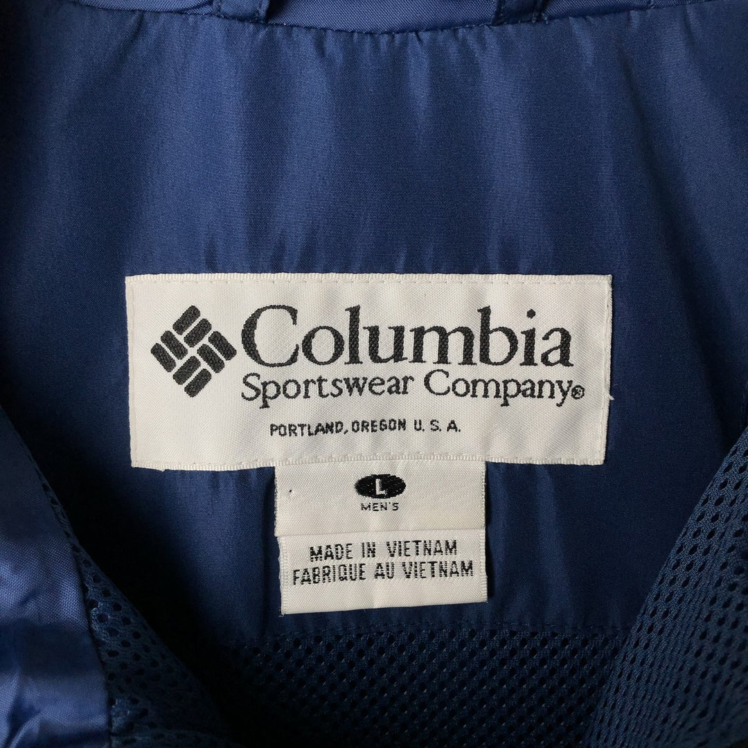 90s-00'S Columbia Half-Zip Anorak Parka, Men's Size L polyester blue type Vintage Second Hand