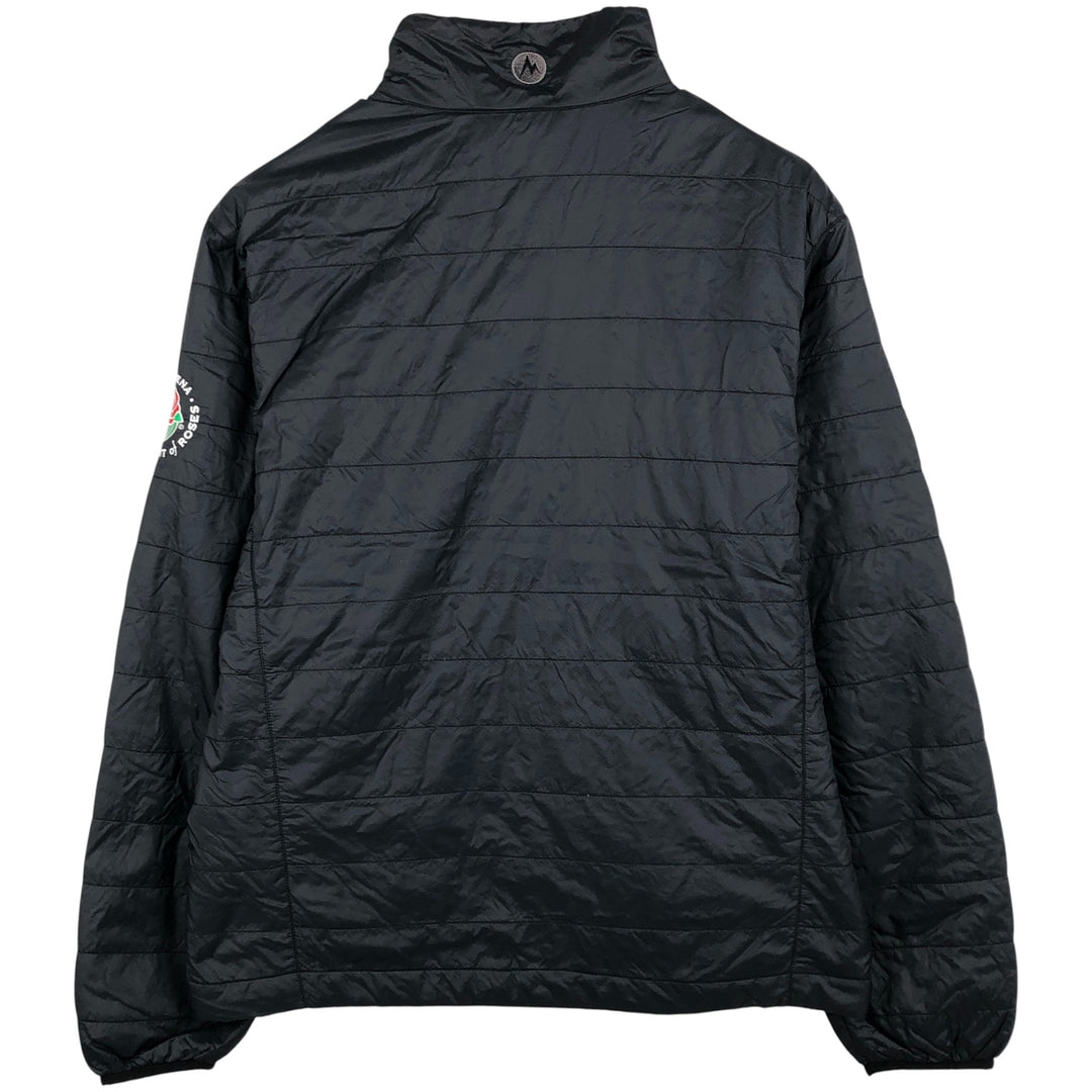 Marmot Farmers Insurance Advertising Men's Padded Puffer Jacket (Size L) Recycled nylon black type Vintage Second Hand