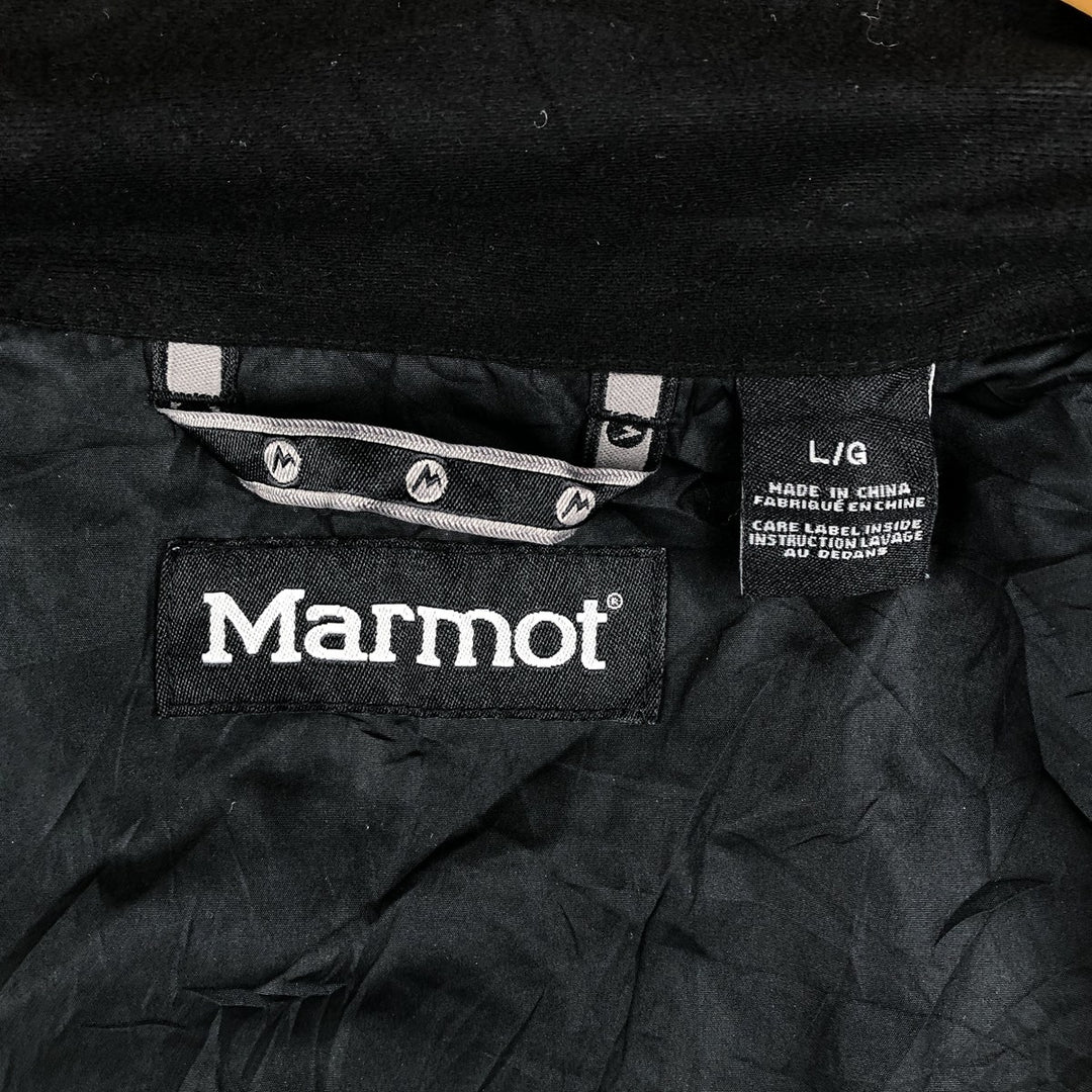 Marmot Farmers Insurance Advertising Men's Padded Puffer Jacket (Size L) Recycled nylon black type Vintage Second Hand