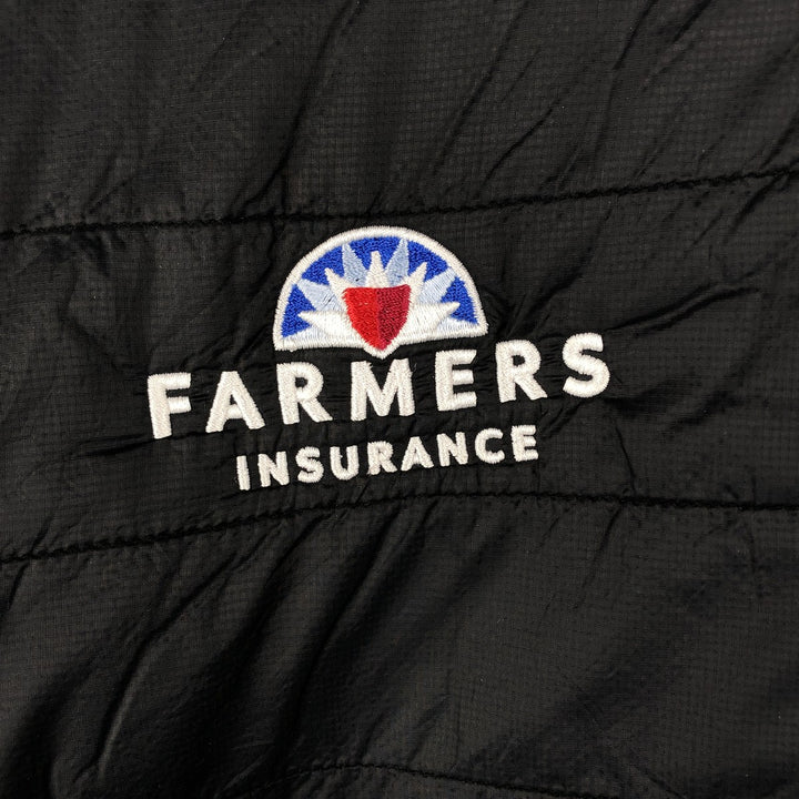 Marmot Farmers Insurance Advertising Men's Padded Puffer Jacket (Size L) Recycled nylon black type Vintage Second Hand
