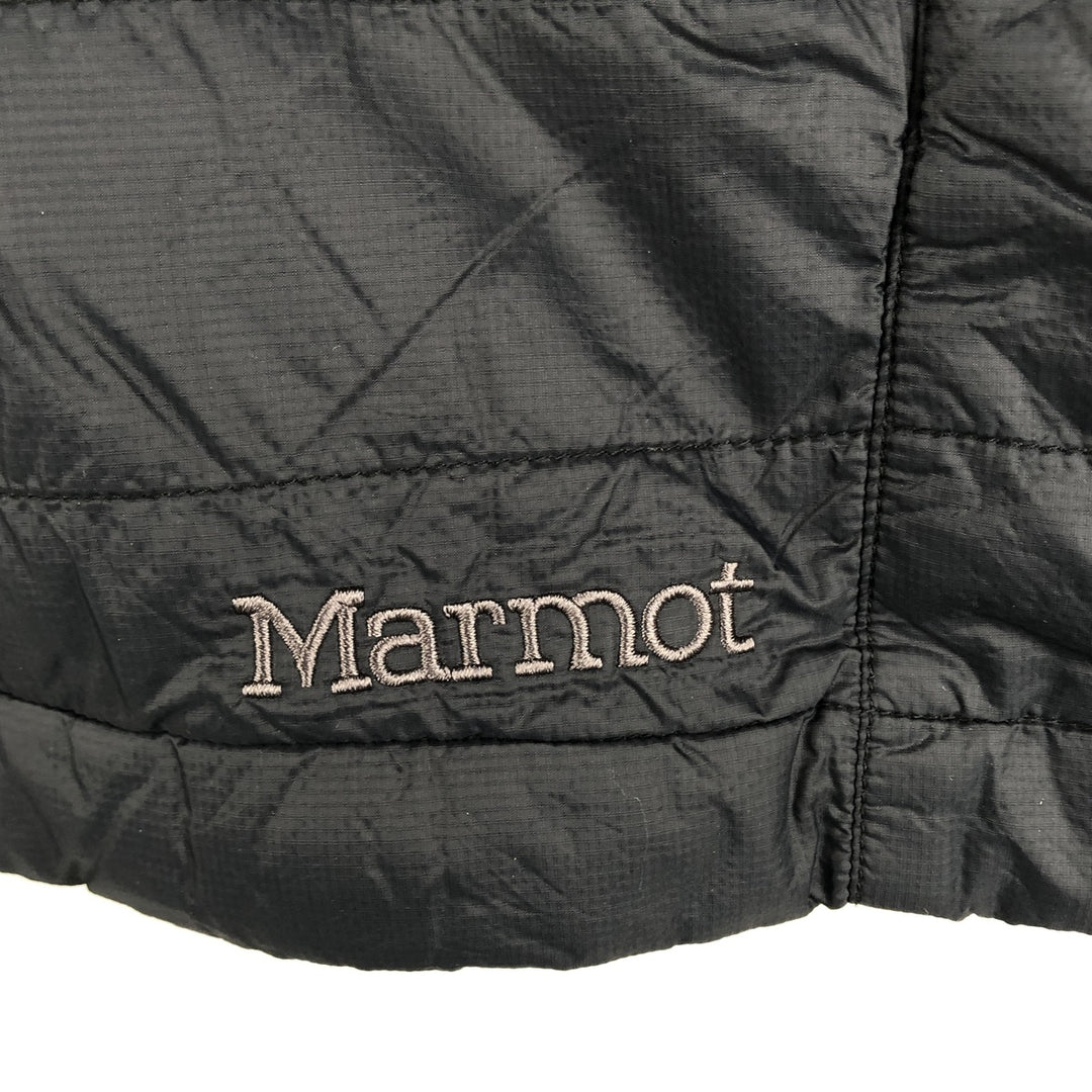 Marmot Farmers Insurance Advertising Men's Padded Puffer Jacket (Size L) Recycled nylon black type Vintage Second Hand