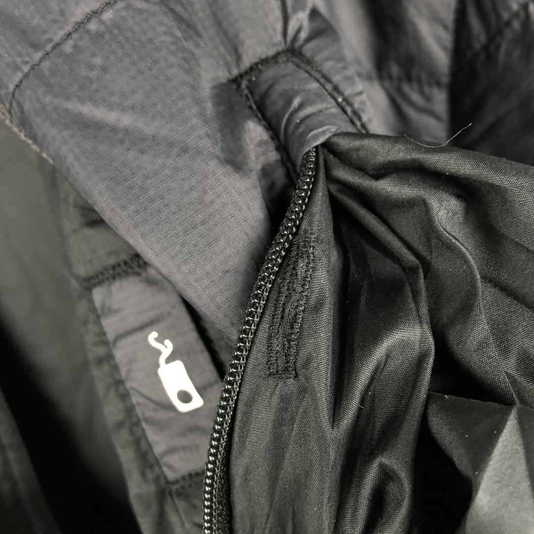 Marmot Farmers Insurance Advertising Men's Padded Puffer Jacket (Size L) Recycled nylon black type Vintage Second Hand