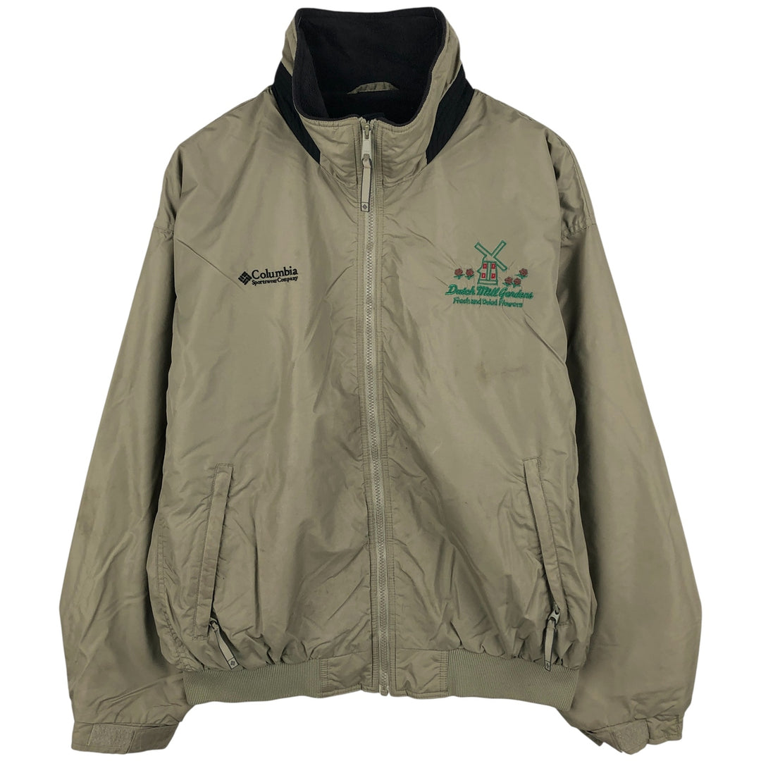 2000'S Columbia padded puffer jacket, men's size L Nylon Khaki type sage green Vintage Second Hand