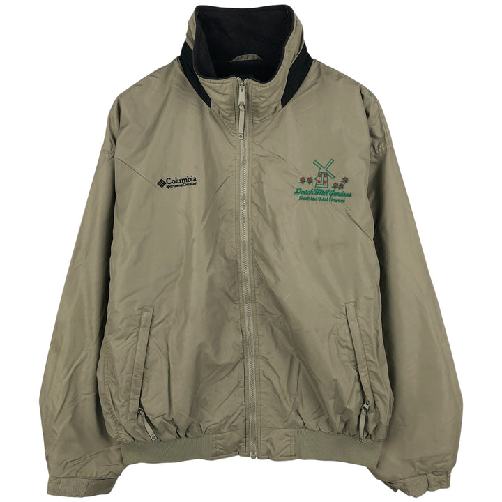 2000'S Columbia padded puffer jacket, men's size L Nylon Khaki type sage green Vintage Second Hand
