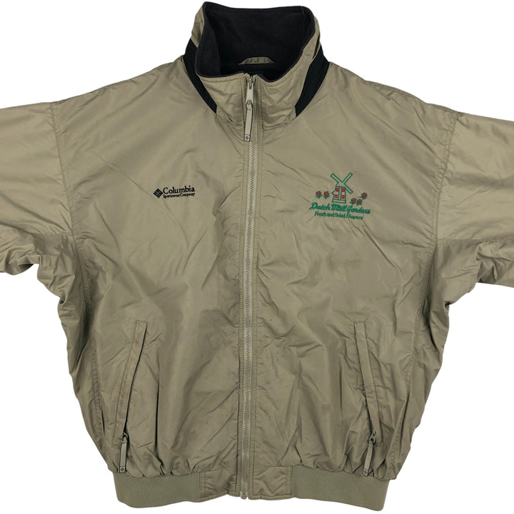 2000'S Columbia padded puffer jacket, men's size L Nylon Khaki type sage green Vintage Second Hand