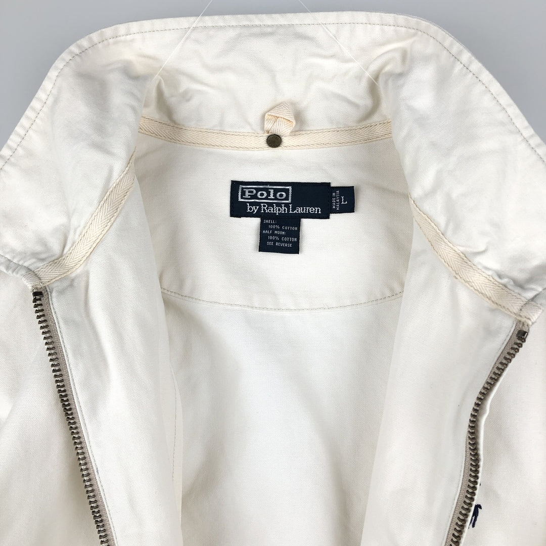 Ralph Lauren POLO by Ralph Lauren Swing Top Sports Jacket Men's L size cotton white type Vintage Second Hand