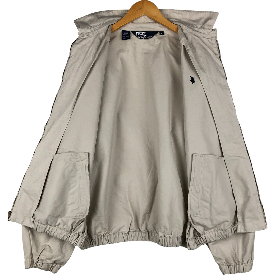 POLO by Ralph Lauren Swing Top Sports Jacket, Men's Size L cotton pale white type Vintage Second Hand