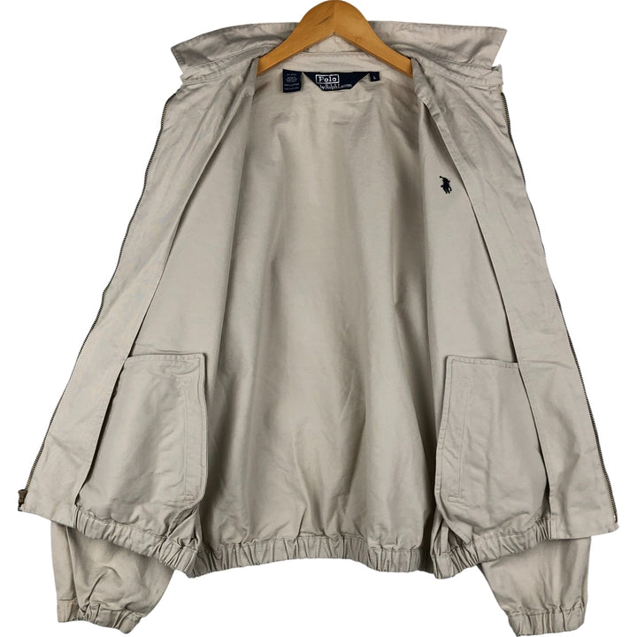 POLO by Ralph Lauren Swing Top Sports Jacket, Men's Size L cotton pale white type Vintage Second Hand