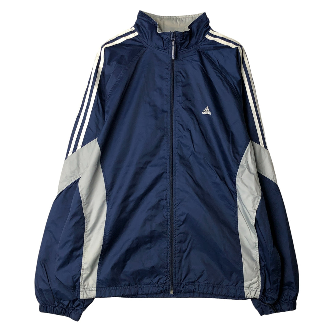 00'S Adidas nylon jacket, men's size L Nylon navy blue type Vintage Second Hand