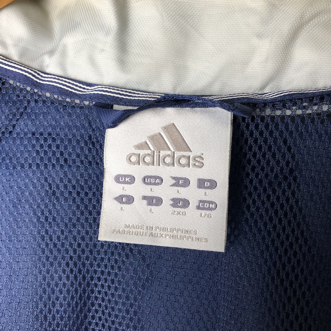 00'S Adidas nylon jacket, men's size L Nylon navy blue type Vintage Second Hand