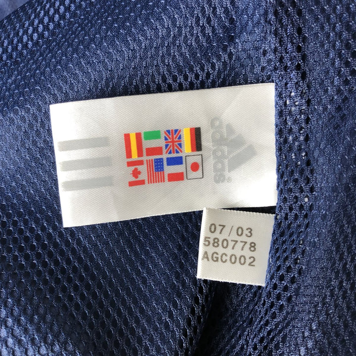 00'S Adidas nylon jacket, men's size L Nylon navy blue type Vintage Second Hand