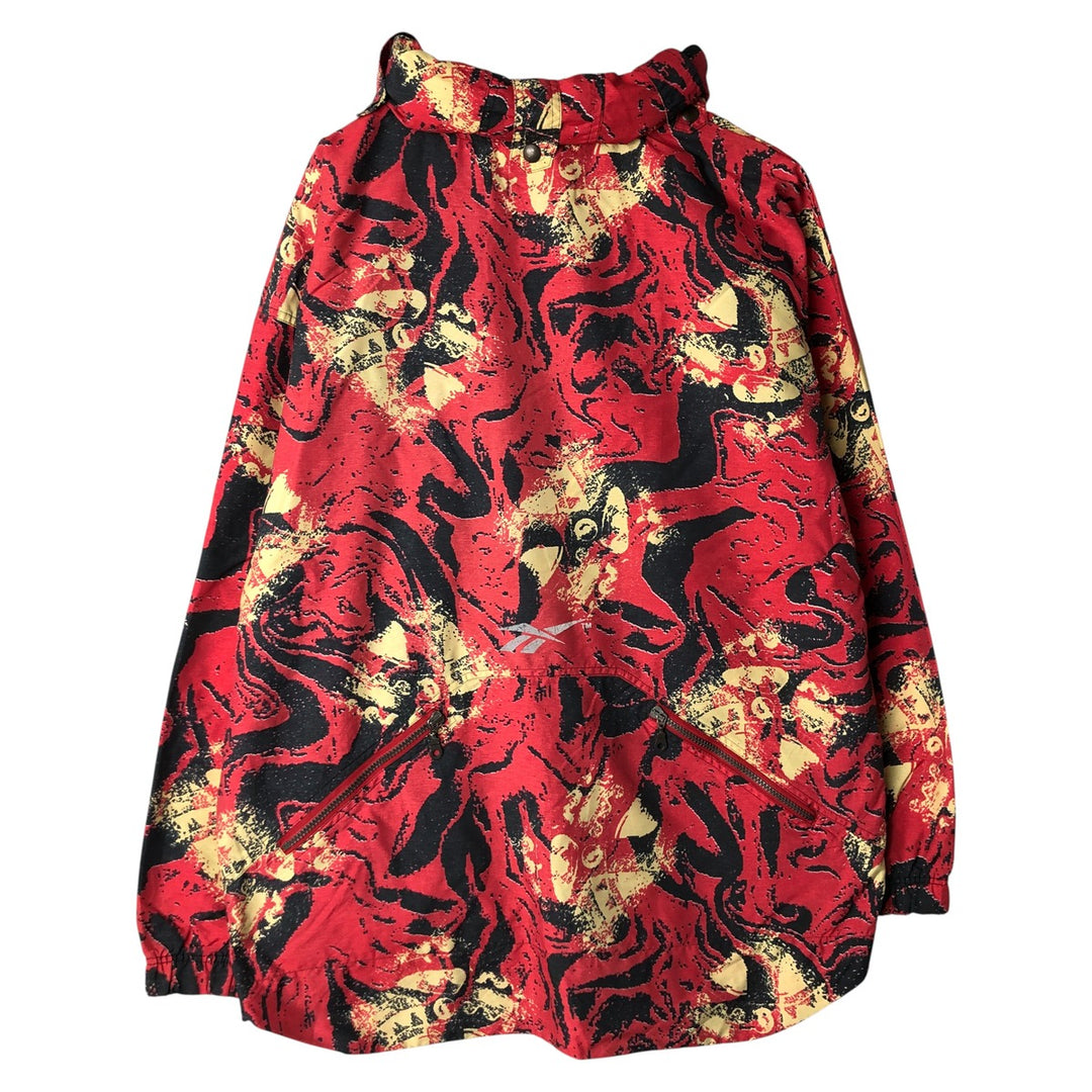 90'S Reebok all-over geometric print half-zip windbreaker, men's size L, vintage polyester red type Vintage Second Hand