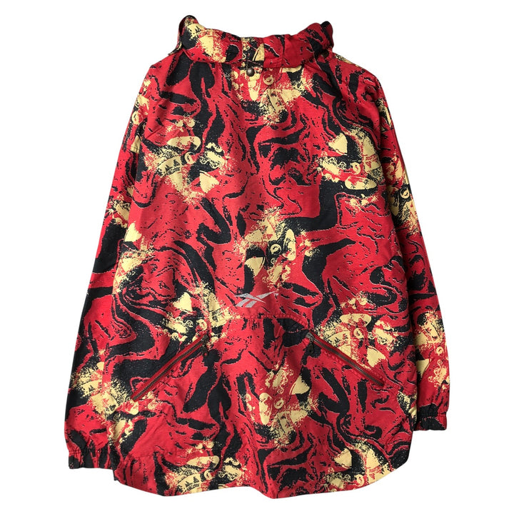 90'S Reebok all-over geometric print half-zip windbreaker, men's size L, vintage polyester red type Vintage Second Hand