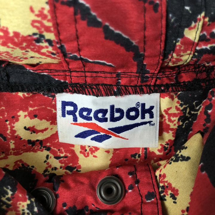 90'S Reebok all-over geometric print half-zip windbreaker, men's size L, vintage polyester red type Vintage Second Hand