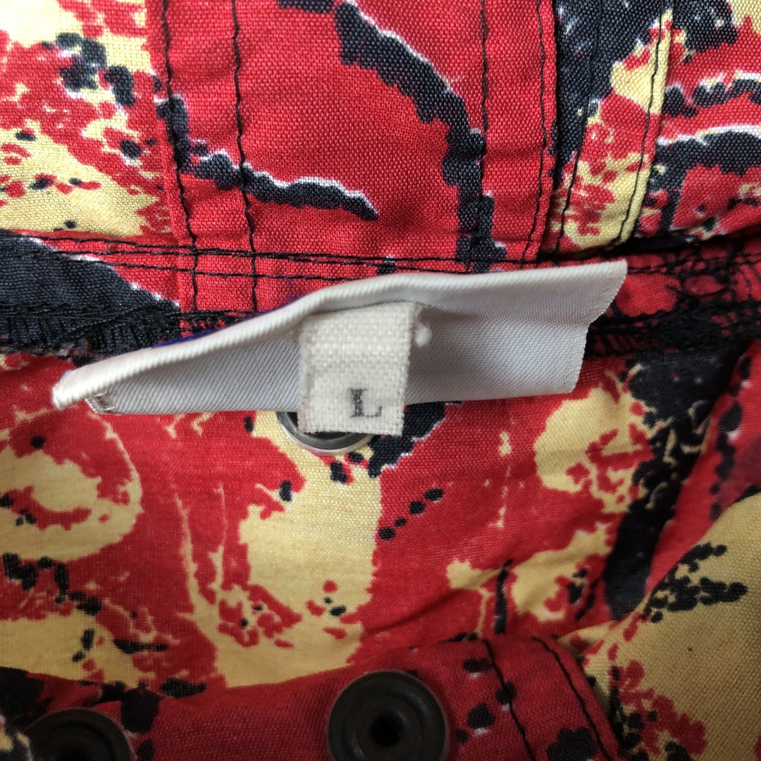 90'S Reebok all-over geometric print half-zip windbreaker, men's size L, vintage polyester red type Vintage Second Hand