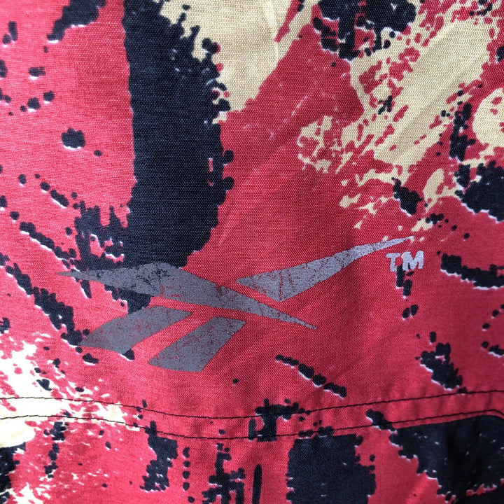 90'S Reebok all-over geometric print half-zip windbreaker, men's size L, vintage polyester red type Vintage Second Hand