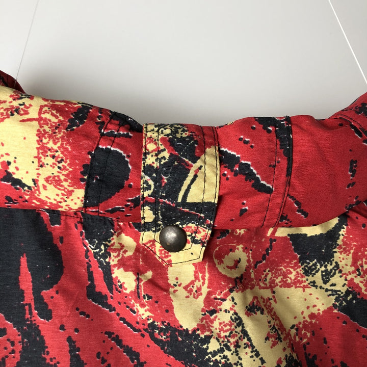 90'S Reebok all-over geometric print half-zip windbreaker, men's size L, vintage polyester red type Vintage Second Hand