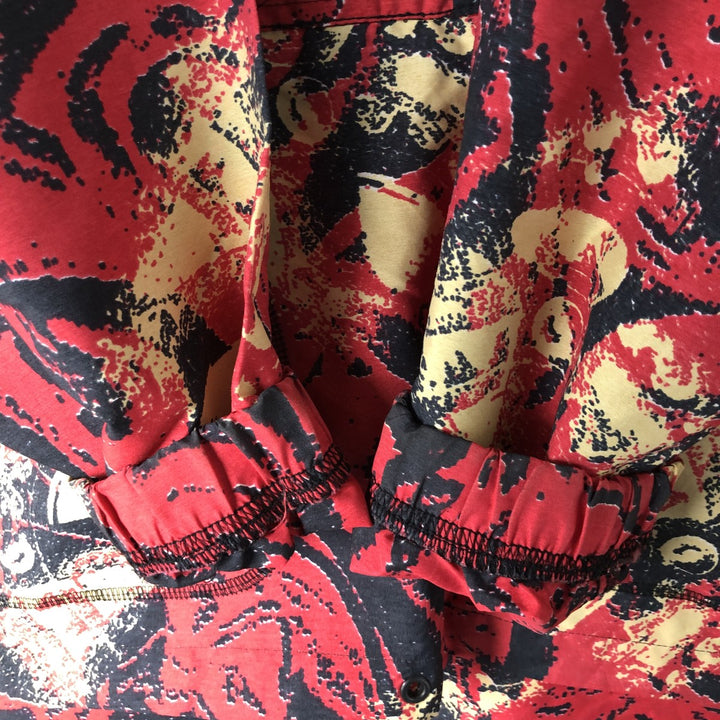 90'S Reebok all-over geometric print half-zip windbreaker, men's size L, vintage polyester red type Vintage Second Hand