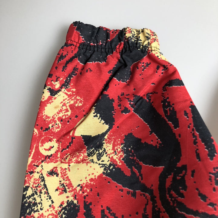 90'S Reebok all-over geometric print half-zip windbreaker, men's size L, vintage polyester red type Vintage Second Hand