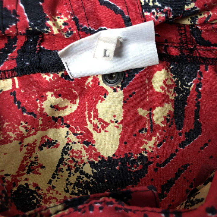 90'S Reebok all-over geometric print half-zip windbreaker, men's size L, vintage polyester red type Vintage Second Hand