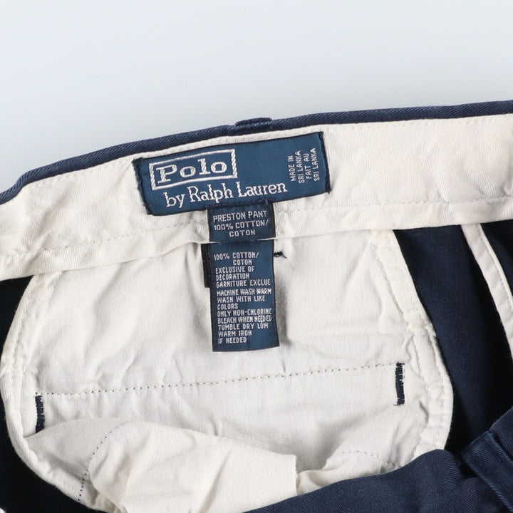 Ralph Lauren POLO by Ralph Lauren PRESTON PANT Chino pants for men, equivalent to w37 cotton navy blue type Vintage Second Hand