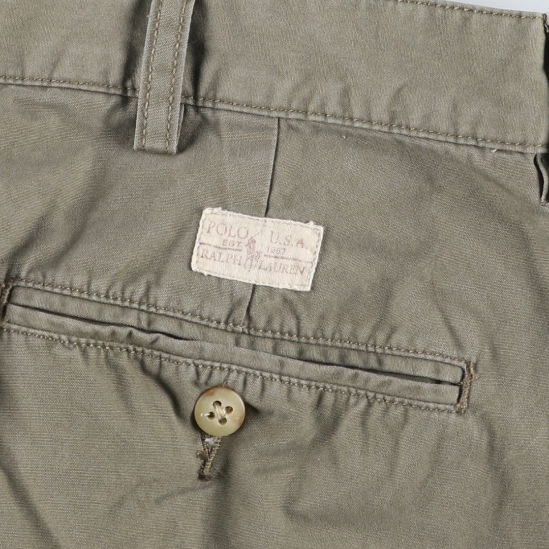 Ralph Lauren POLO by Ralph Lauren Two-pleat Chino Pants for Men, W34 equivalent cotton Khaki type beige Vintage Second Hand