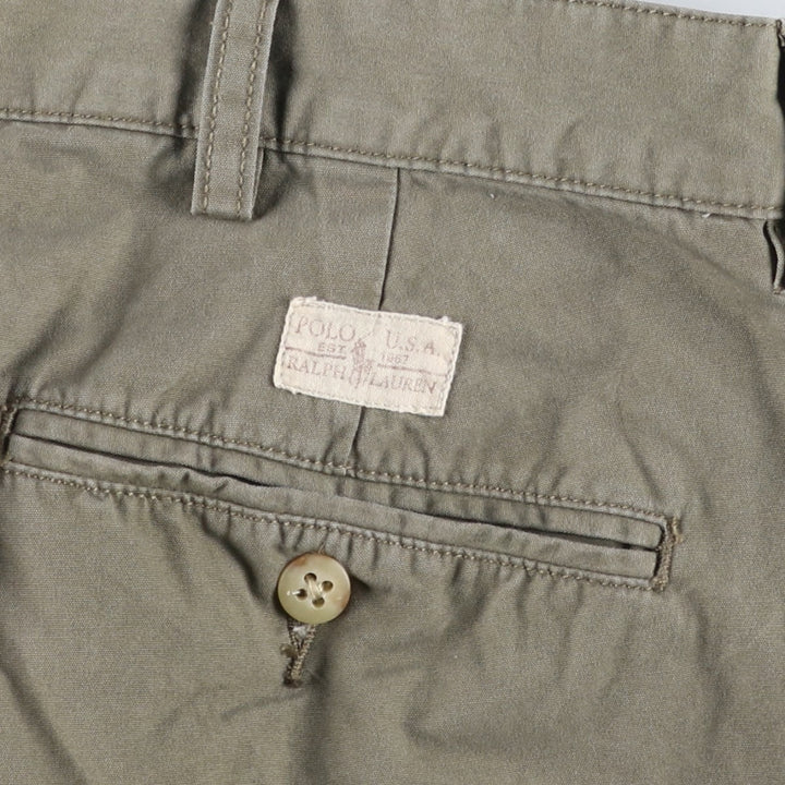 Ralph Lauren POLO by Ralph Lauren Two-pleat Chino Pants for Men, W34 equivalent cotton Khaki type beige Vintage Second Hand