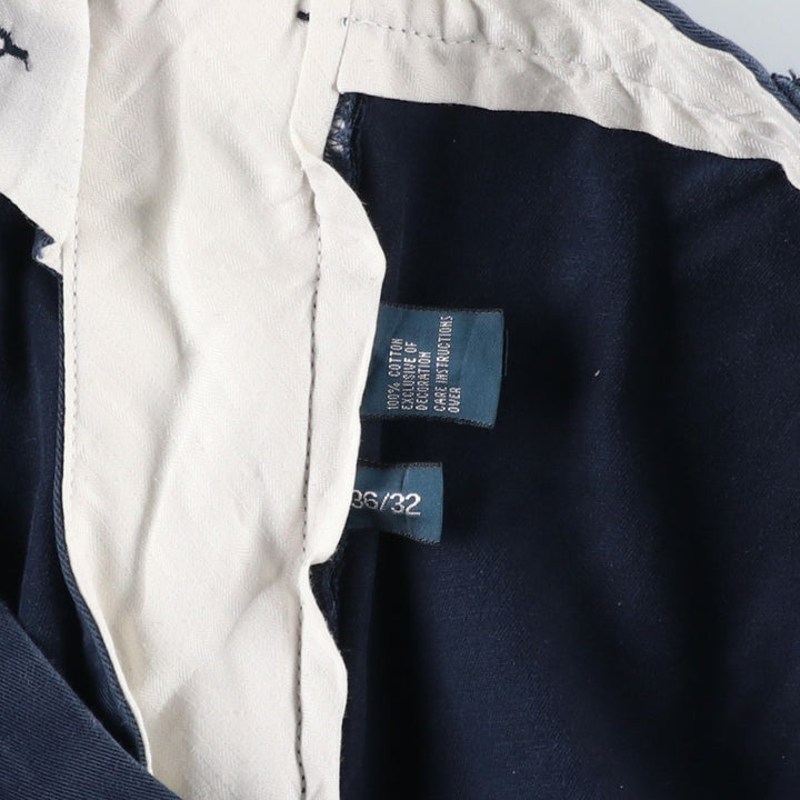 Ralph Lauren POLO by Ralph Lauren Two-pleat Chino Pants for Men, W36 cotton navy blue type Vintage Second Hand