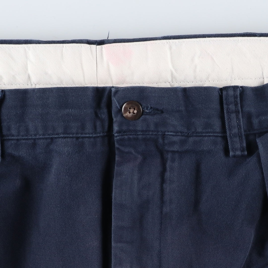 Ralph Lauren POLO by Ralph Lauren Two-pleat Chino Pants for Men, W36 cotton navy blue type Vintage Second Hand