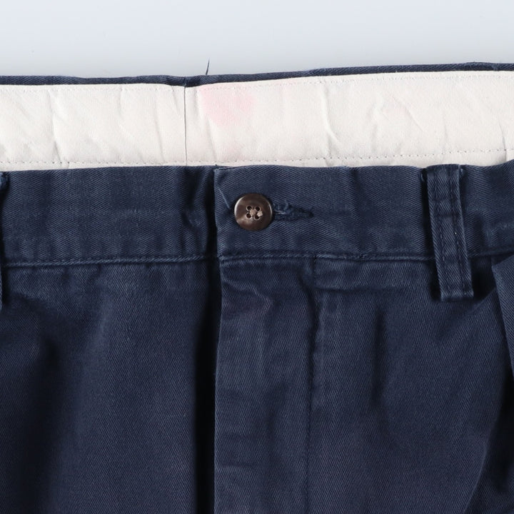 Ralph Lauren POLO by Ralph Lauren Two-pleat Chino Pants for Men, W36 cotton navy blue type Vintage Second Hand