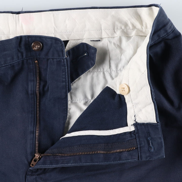 Ralph Lauren POLO by Ralph Lauren Two-pleat Chino Pants for Men, W36 cotton navy blue type Vintage Second Hand