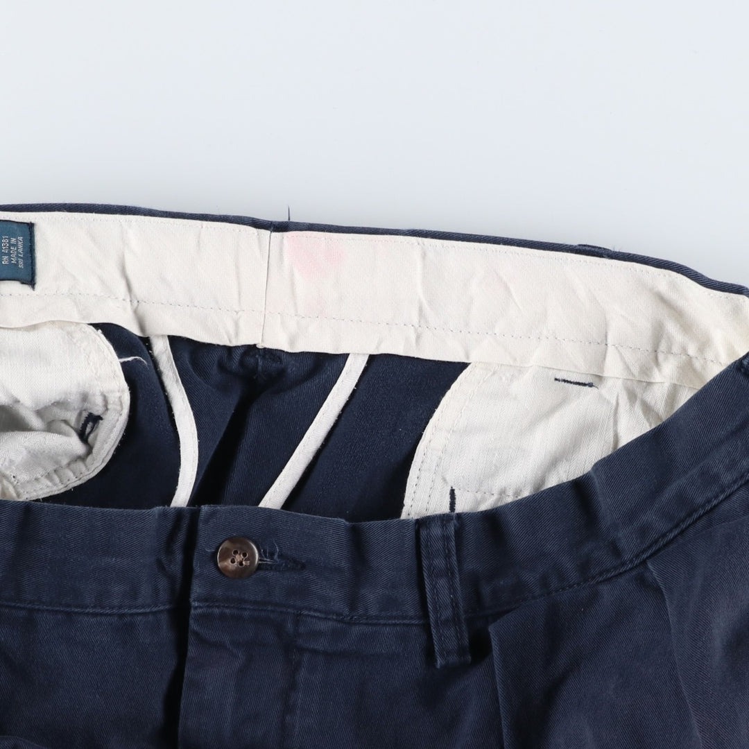 Ralph Lauren POLO by Ralph Lauren Two-pleat Chino Pants for Men, W36 cotton navy blue type Vintage Second Hand