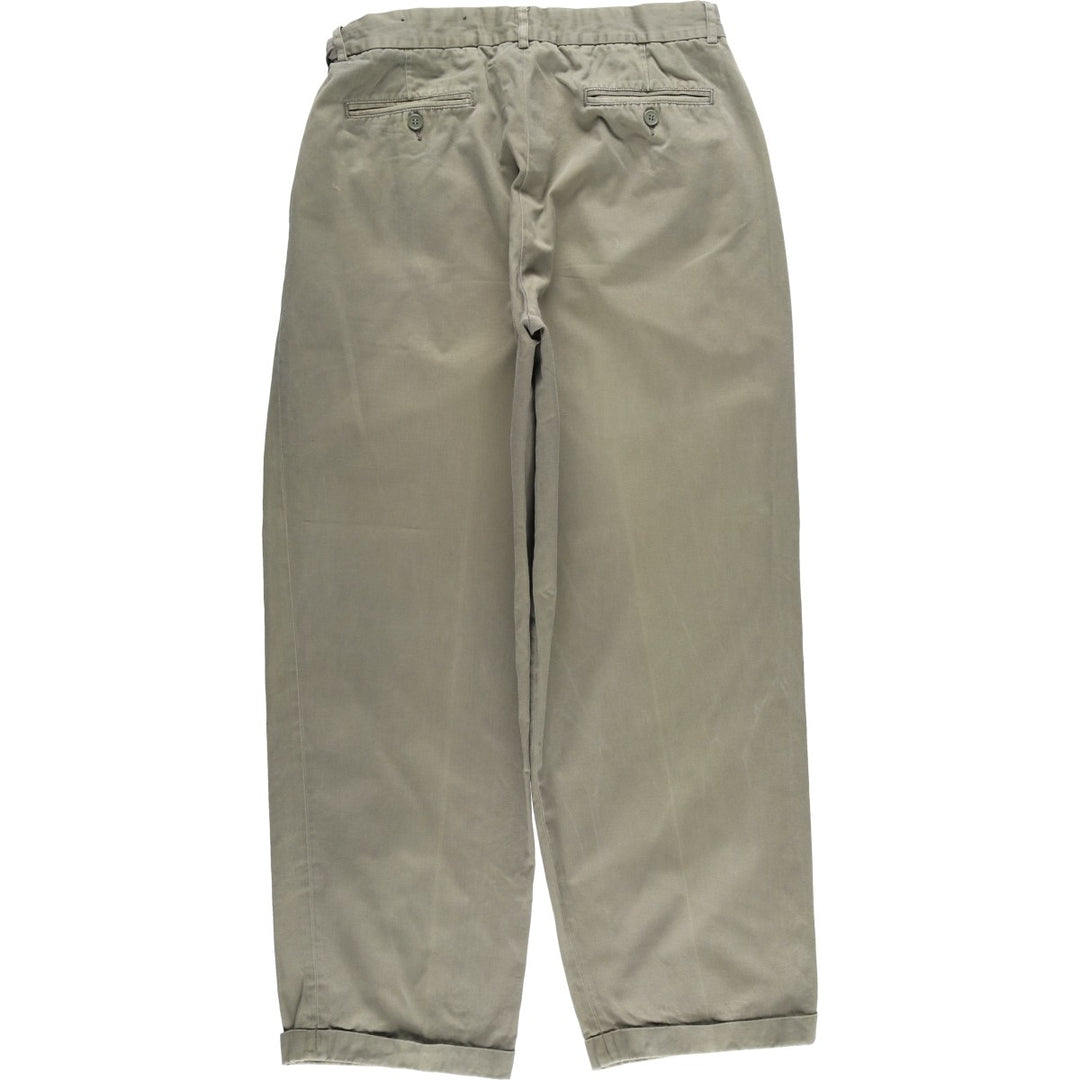 Ralph Lauren POLO by Ralph Lauren Two-pleat Chino Pants for Men, W34 equivalent cotton Khaki type Vintage Second Hand
