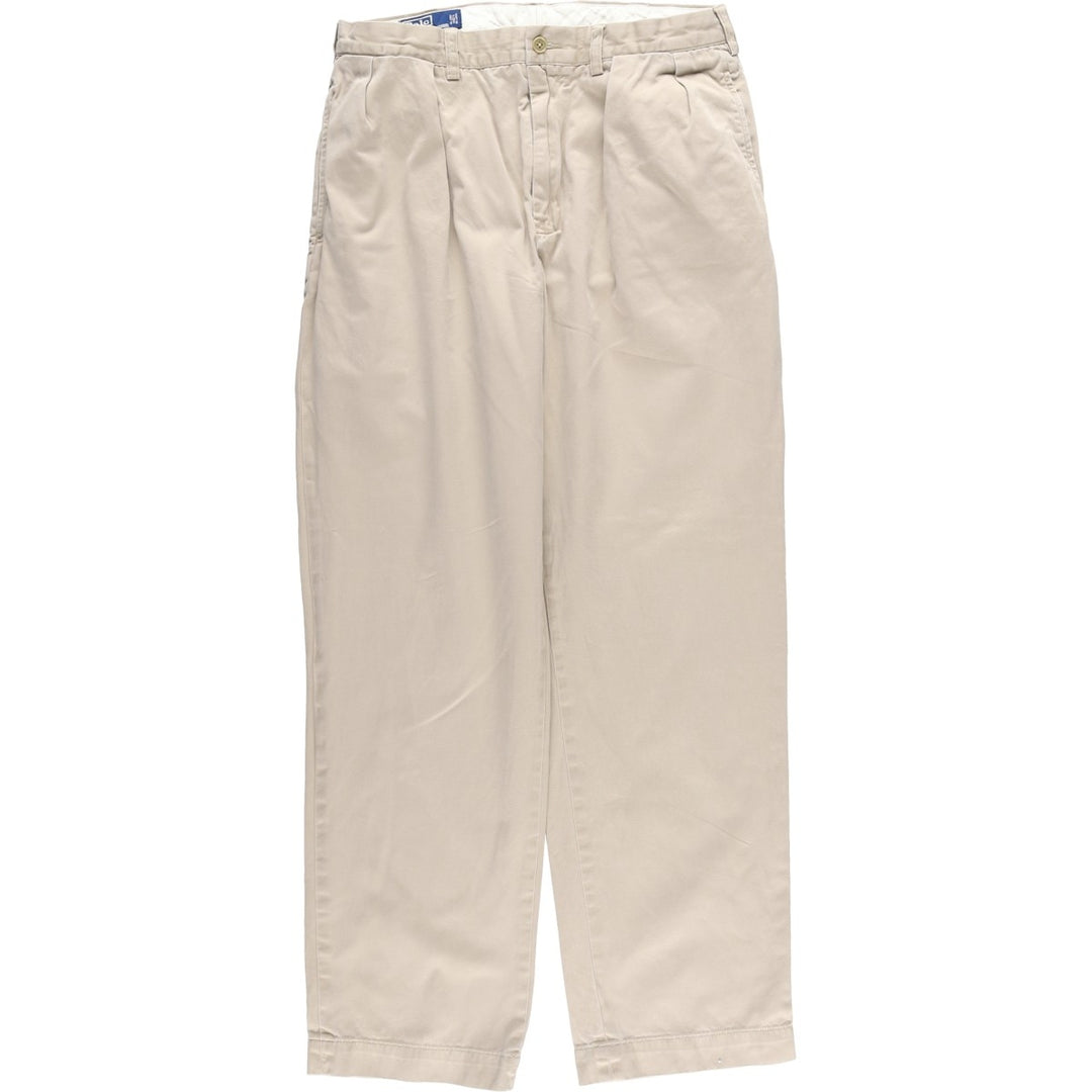 Ralph Lauren POLO by Ralph Lauren ANDREW PANT Two-pleat chino pants for men, equivalent to W34 cotton Beige type Vintage Second Hand