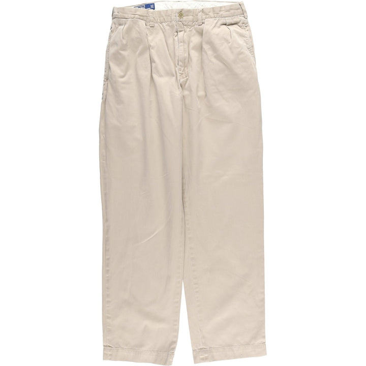 Ralph Lauren POLO by Ralph Lauren ANDREW PANT Two-pleat chino pants for men, equivalent to W34 cotton Beige type Vintage Second Hand