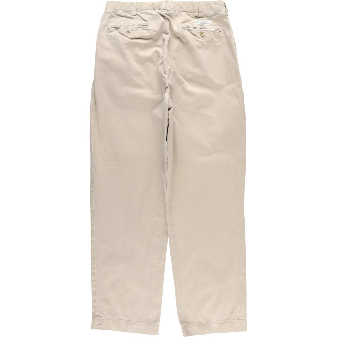Ralph Lauren POLO by Ralph Lauren ANDREW PANT Two-pleat chino pants for men, equivalent to W34 cotton Beige type Vintage Second Hand