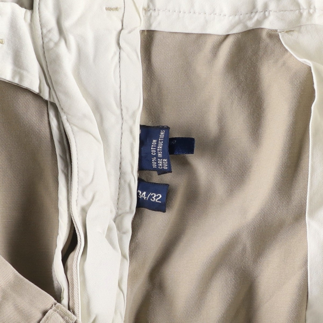 Ralph Lauren POLO by Ralph Lauren ANDREW PANT Two-pleat chino pants for men, equivalent to W34 cotton Beige type Vintage Second Hand