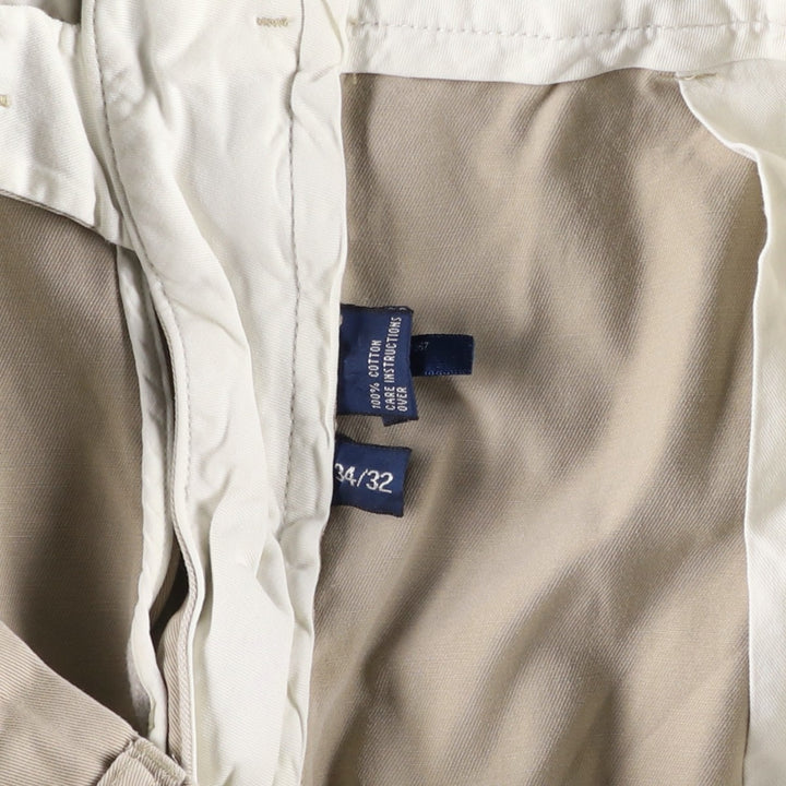 Ralph Lauren POLO by Ralph Lauren ANDREW PANT Two-pleat chino pants for men, equivalent to W34 cotton Beige type Vintage Second Hand