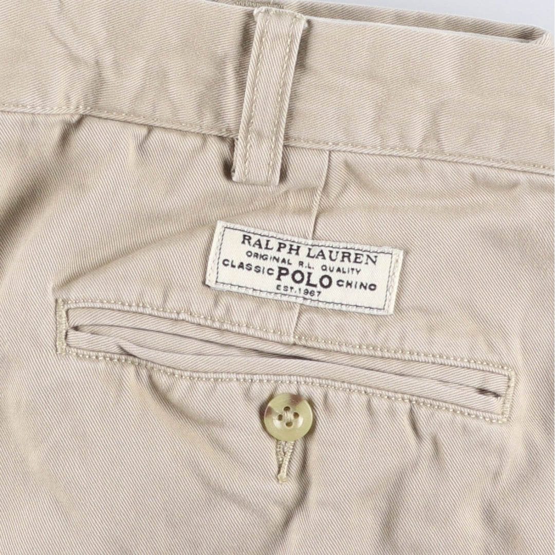 Ralph Lauren POLO by Ralph Lauren ANDREW PANT Two-pleat chino pants for men, equivalent to W34 cotton Beige type Vintage Second Hand