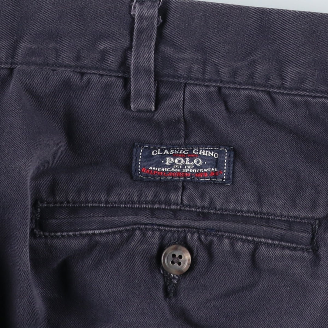 Ralph Lauren POLO by Ralph Lauren Chino Pants Men's W34 equivalent cotton navy blue type Vintage Second Hand