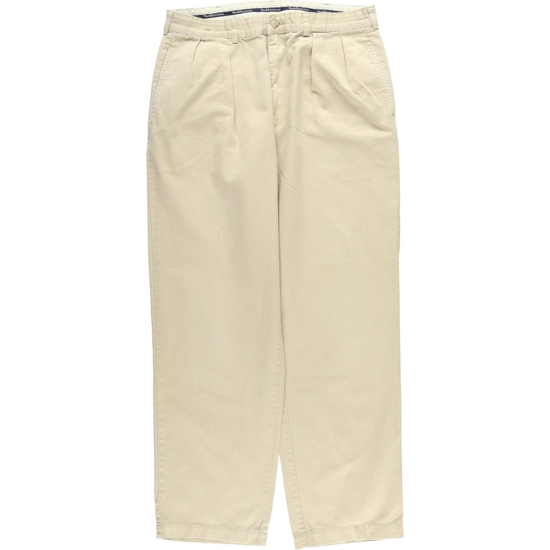 Ralph Lauren Polo Ralph Lauren Two-pleat Chino Pants for Men, W34 equivalent cotton Beige type Vintage Second Hand