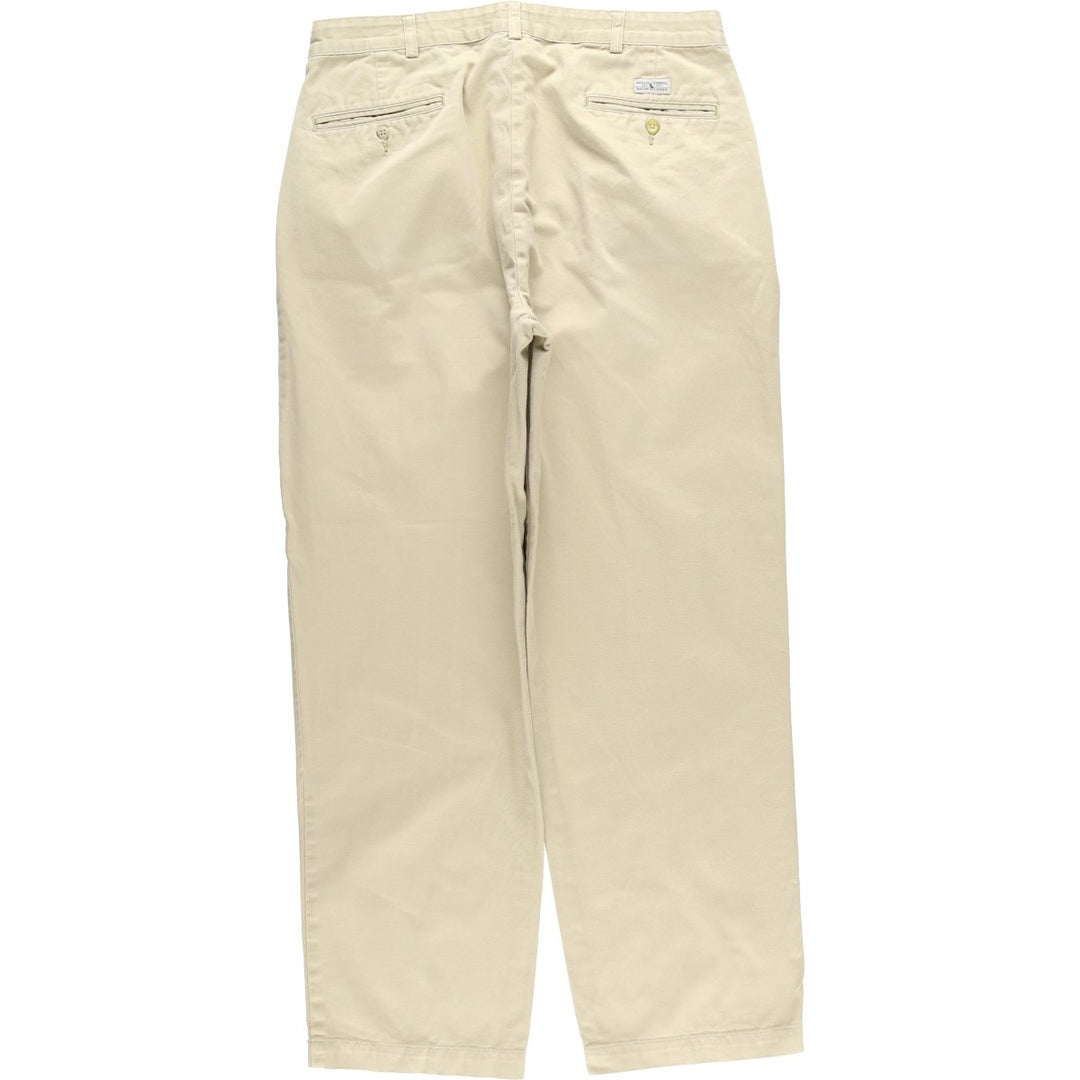 Ralph Lauren Polo Ralph Lauren Two-pleat Chino Pants for Men, W34 equivalent cotton Beige type Vintage Second Hand