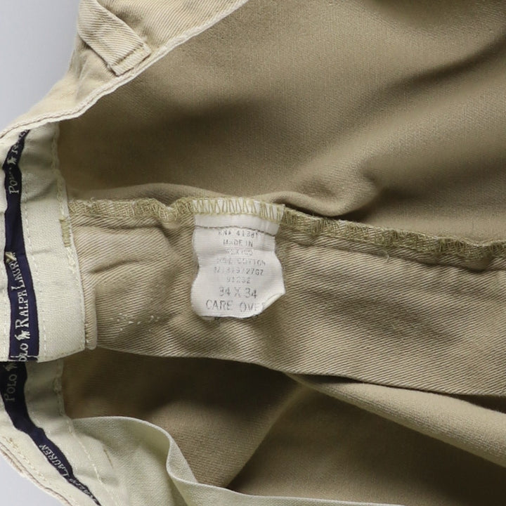 Ralph Lauren Polo Ralph Lauren Two-pleat Chino Pants for Men, W34 equivalent cotton Beige type Vintage Second Hand